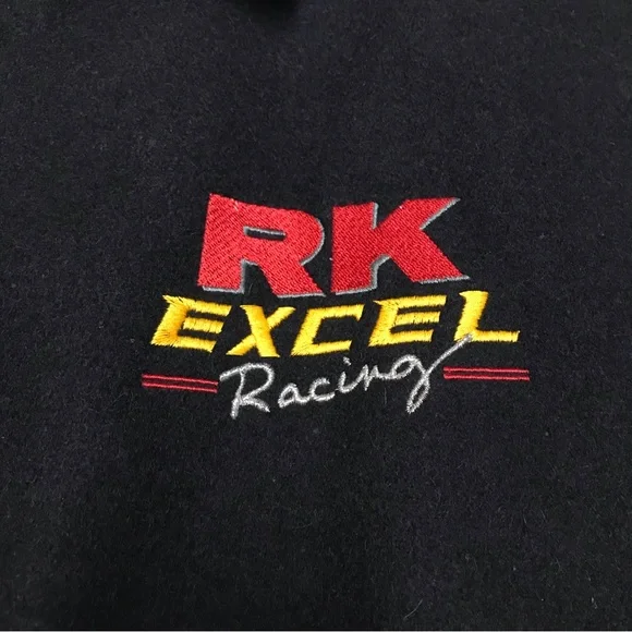 Vintage RK Excel Racing Motorcycle Drag Racing Mens 2XL Wool / Leather Jacket